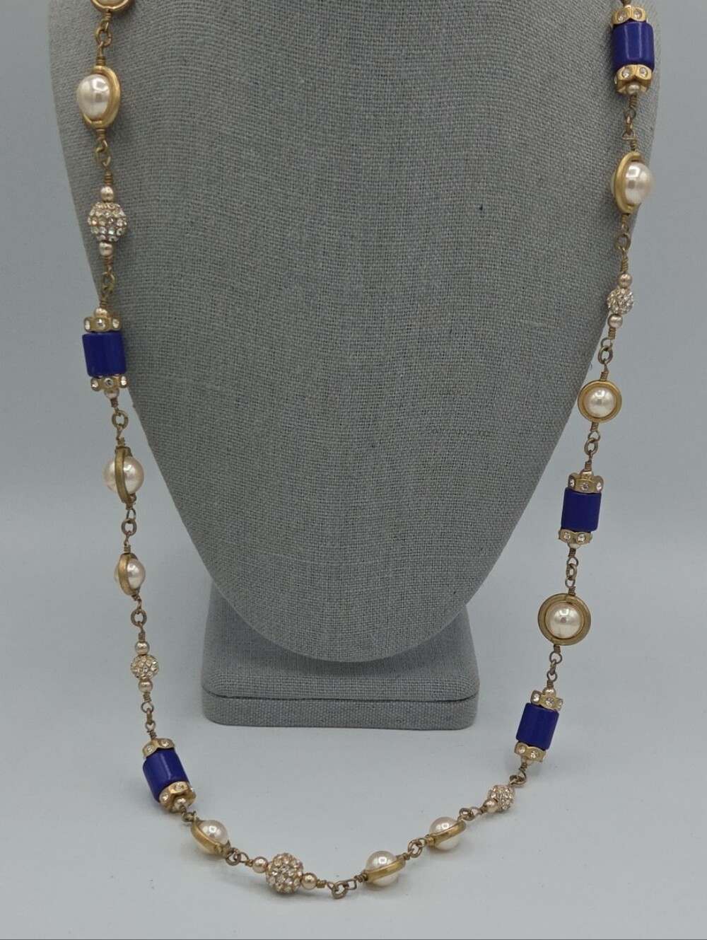 5 for $25! J. Crew Elegant Pearl Blue Bead Long Necklace